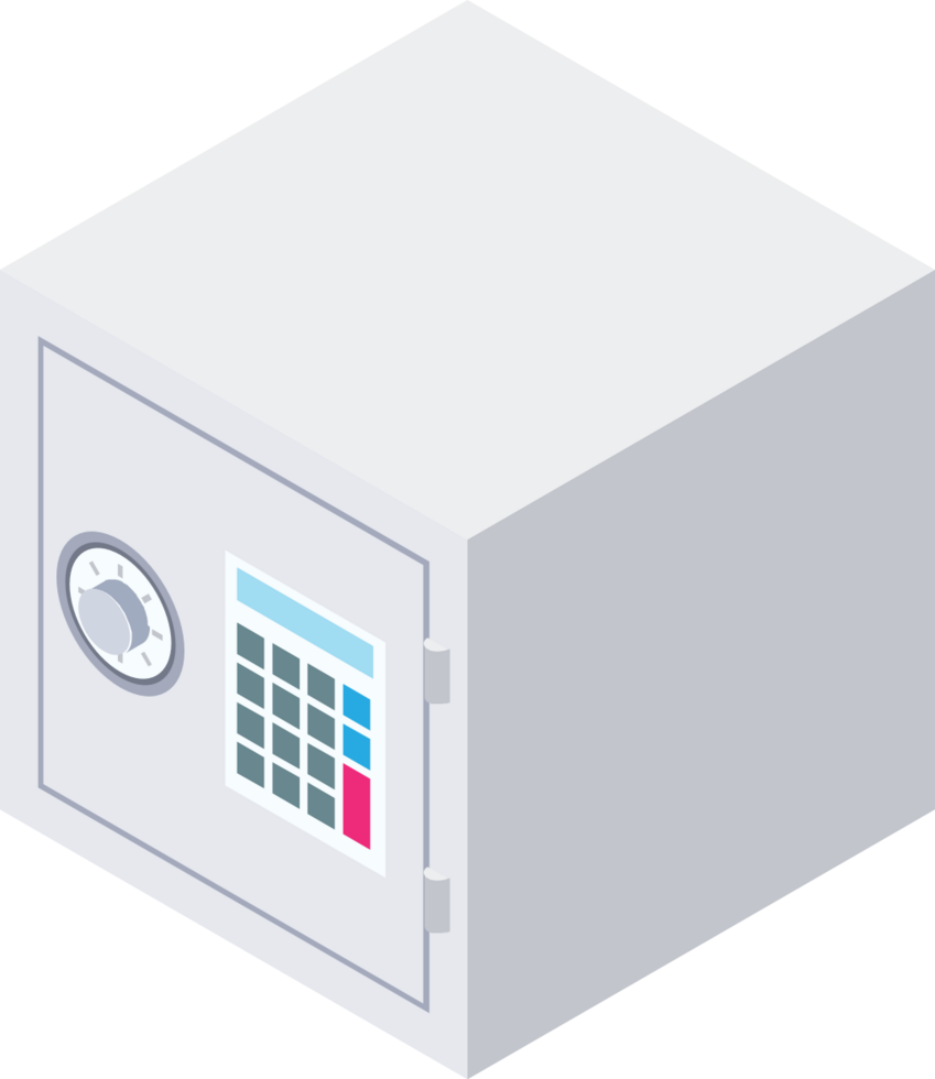 Money isometric safety box vector