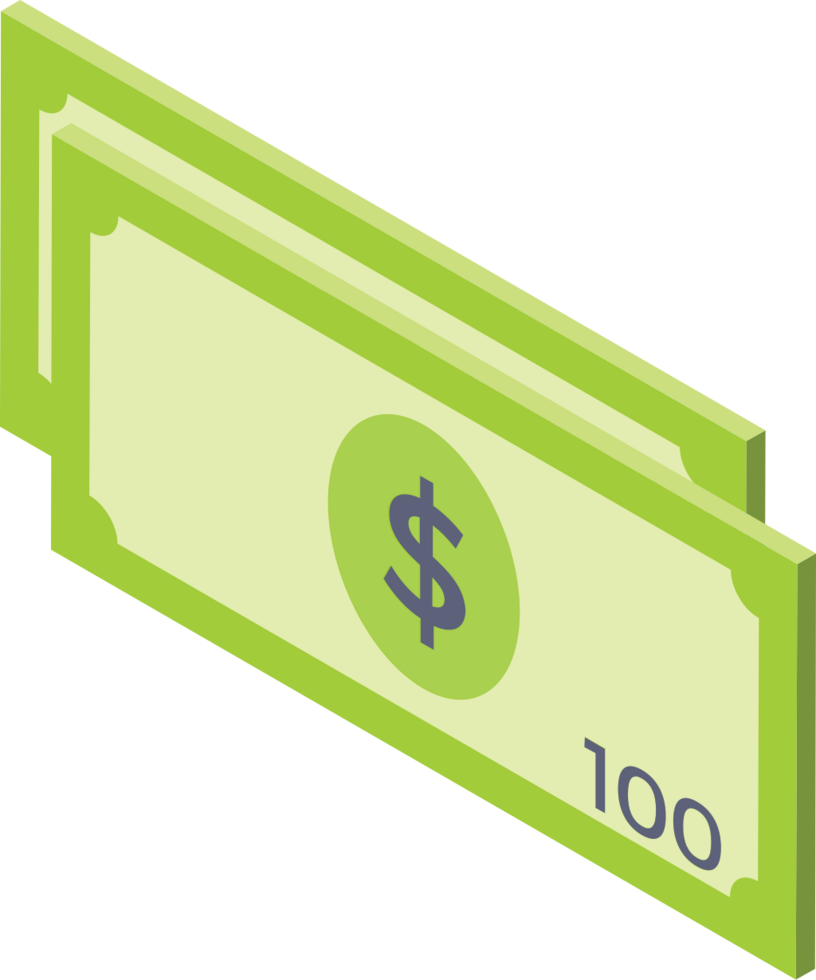 Money isometric bill vector