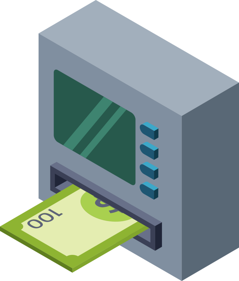 Money isometric ATM vector
