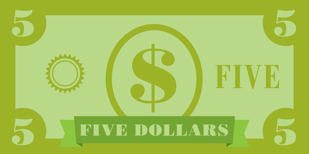 Bill 5 dollar vector