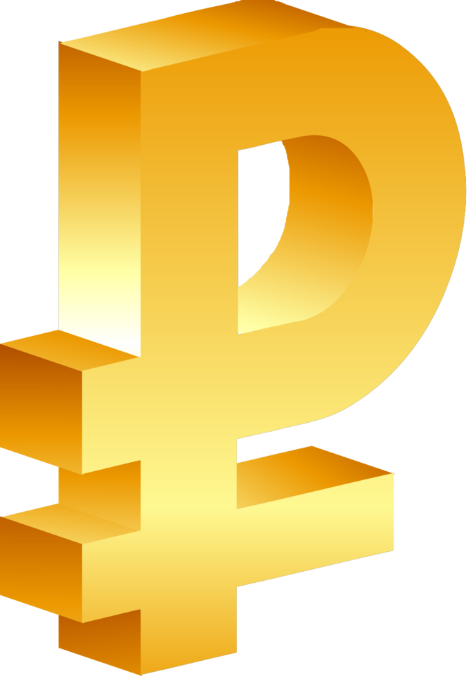 3D currency symbol rouble vector
