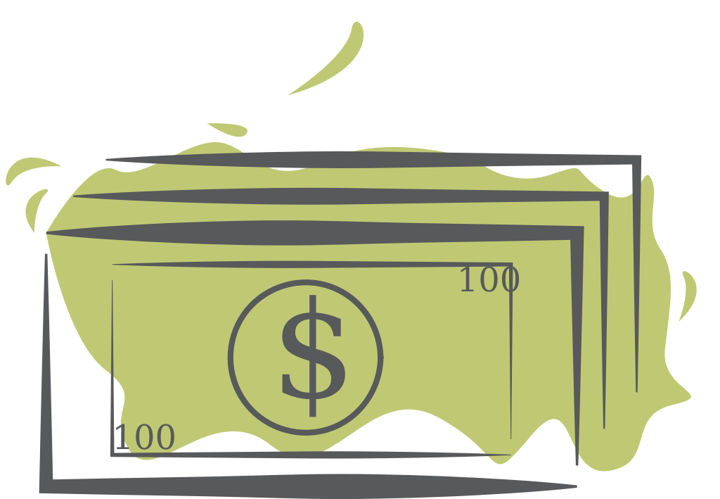 100 dollars hand drawing vector