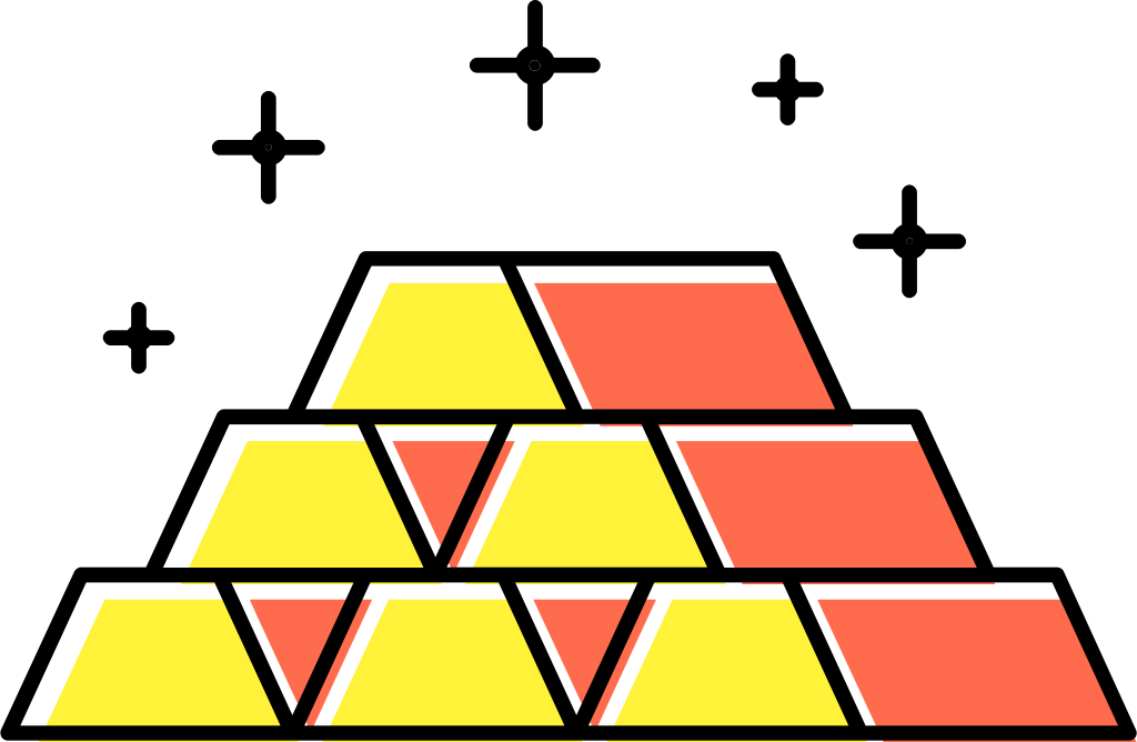 Thin line finance icon gold vector