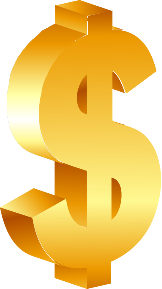 3D currency symbol dollar vector