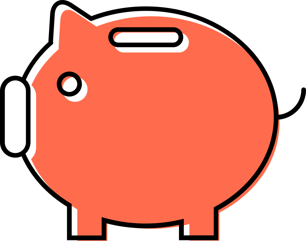 Thin line finance icon piggy bank vector