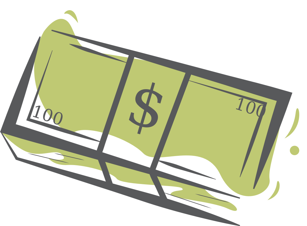 100 dollars hand drawing vector