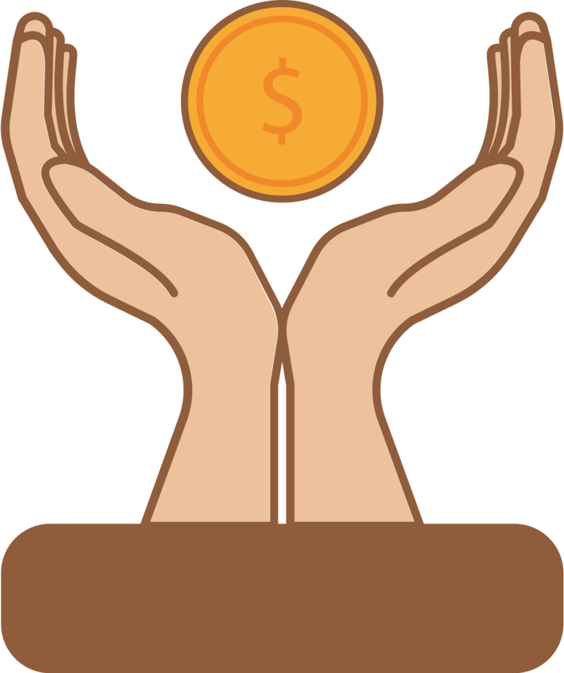 Donate money vector