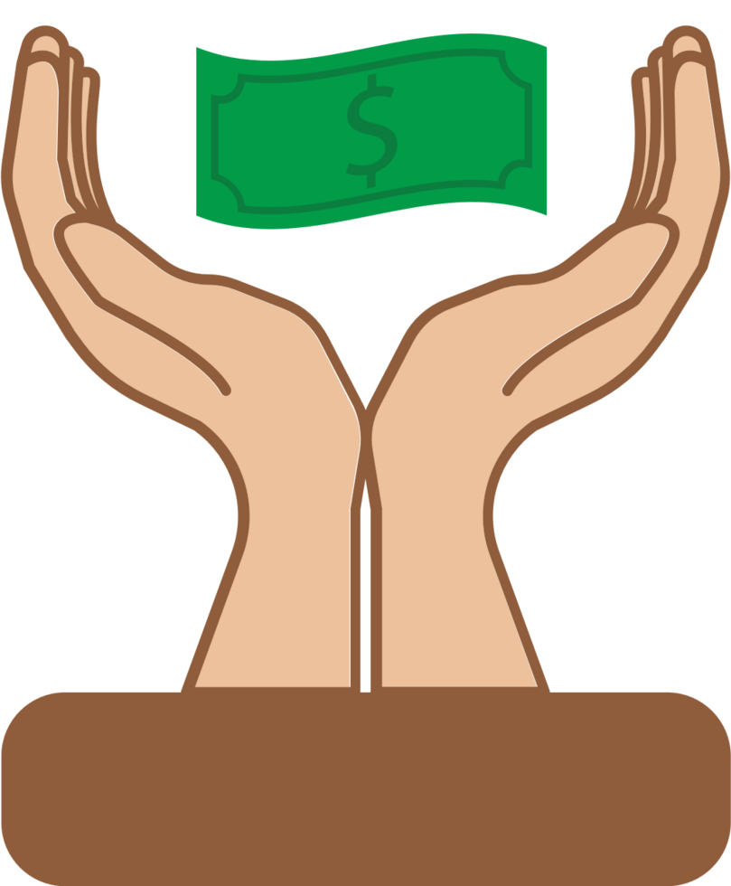 Donate money vector