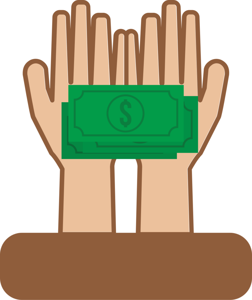 Donate money vector