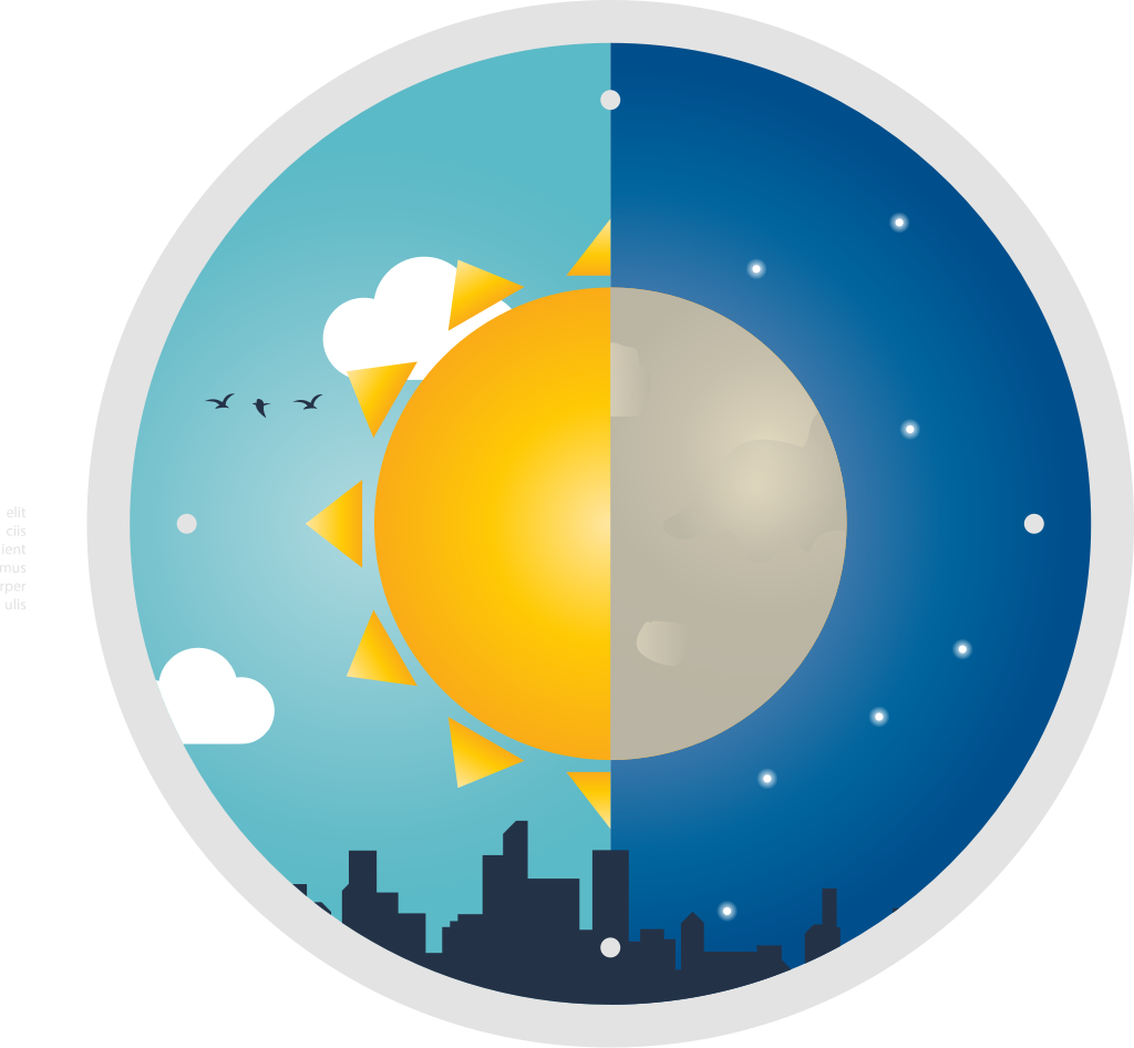 Moon and sun vector