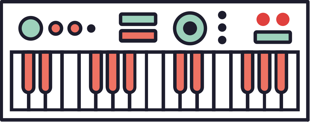 Music keyboard midi vector