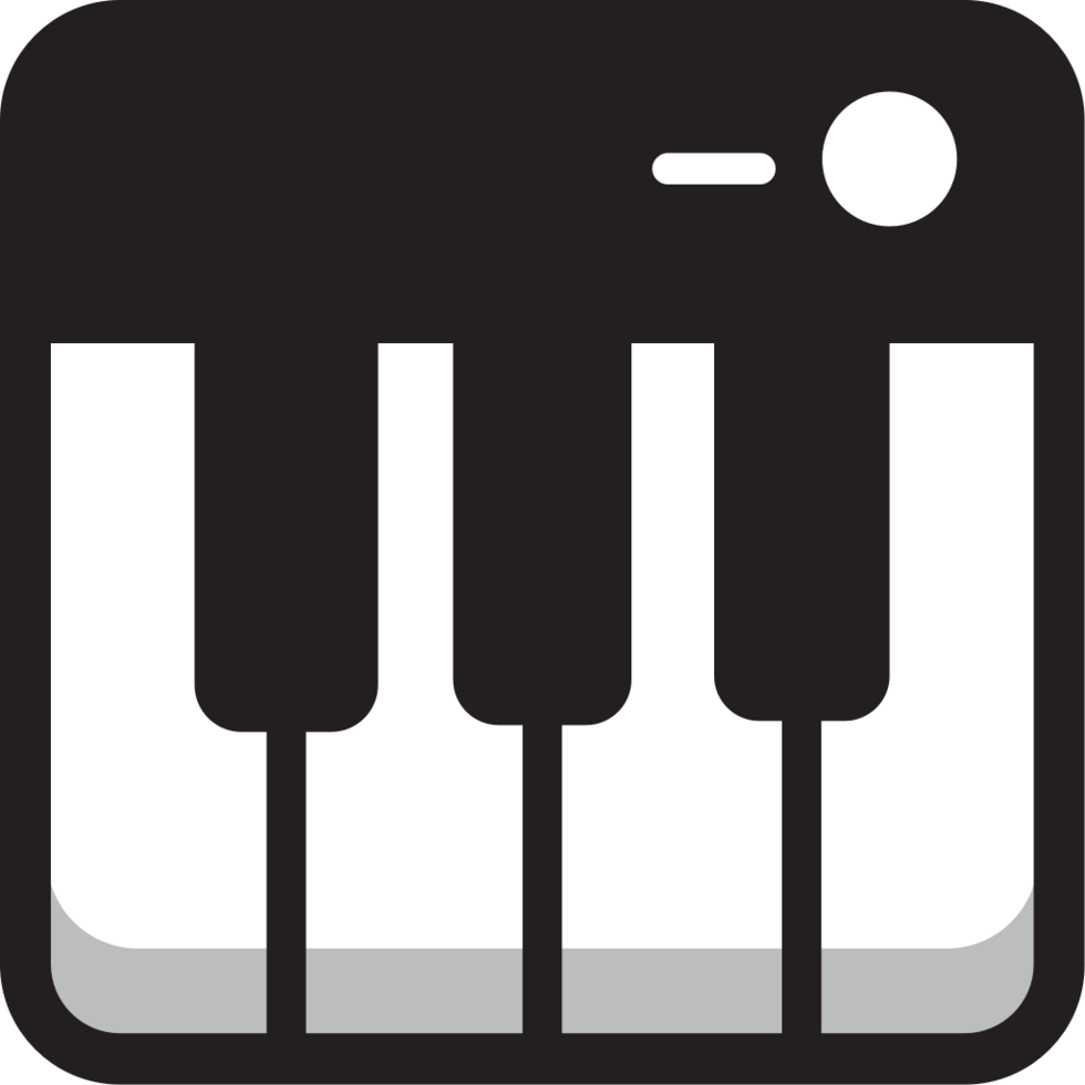 Round square music icon piano vector