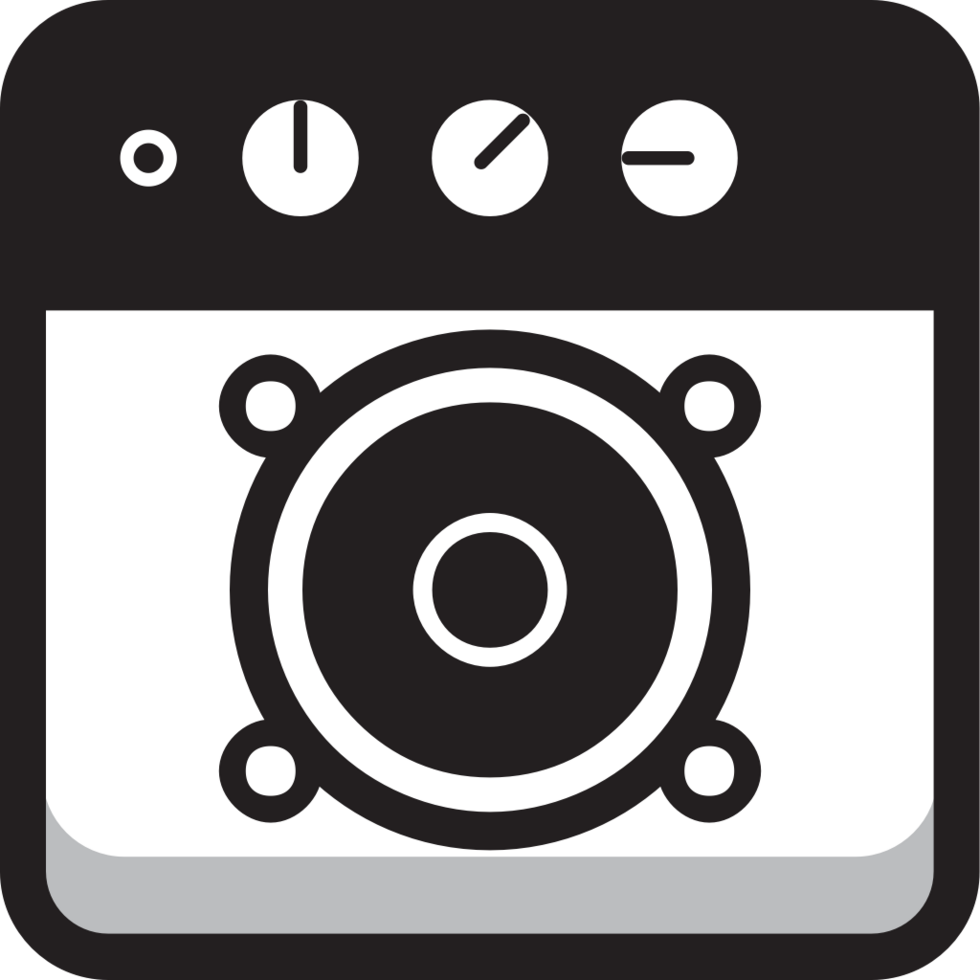 Round square music icon speaker vector