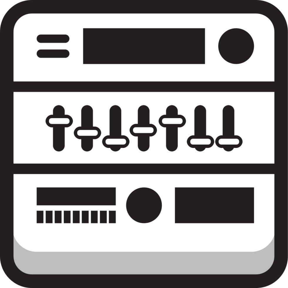 Round square music icon equilizer vector