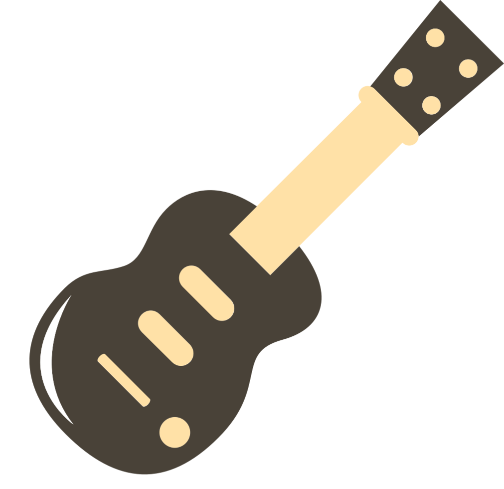 Cute music icon guitar classic vector