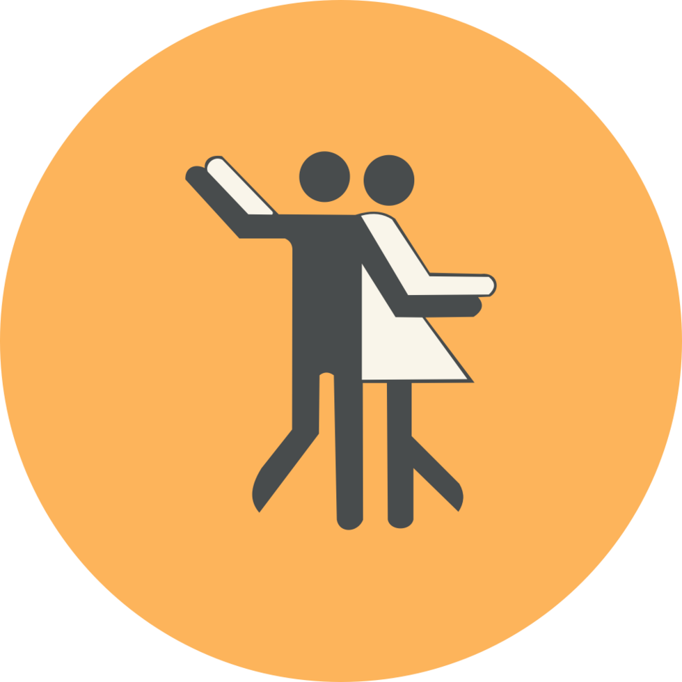Music circle icon dance couple vector