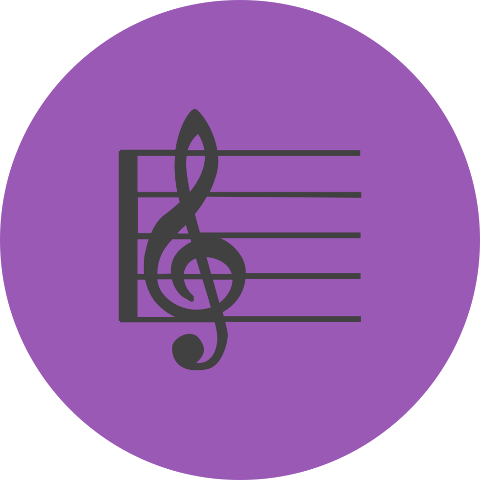 Musical note symbol circle icon vector