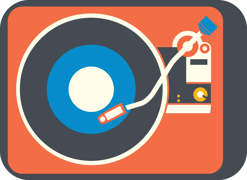 equipo de musica dj turn table vector