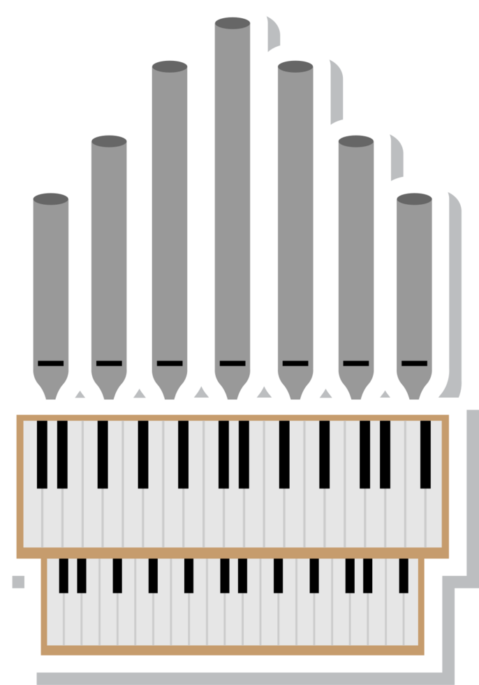Music instrument piano church vector