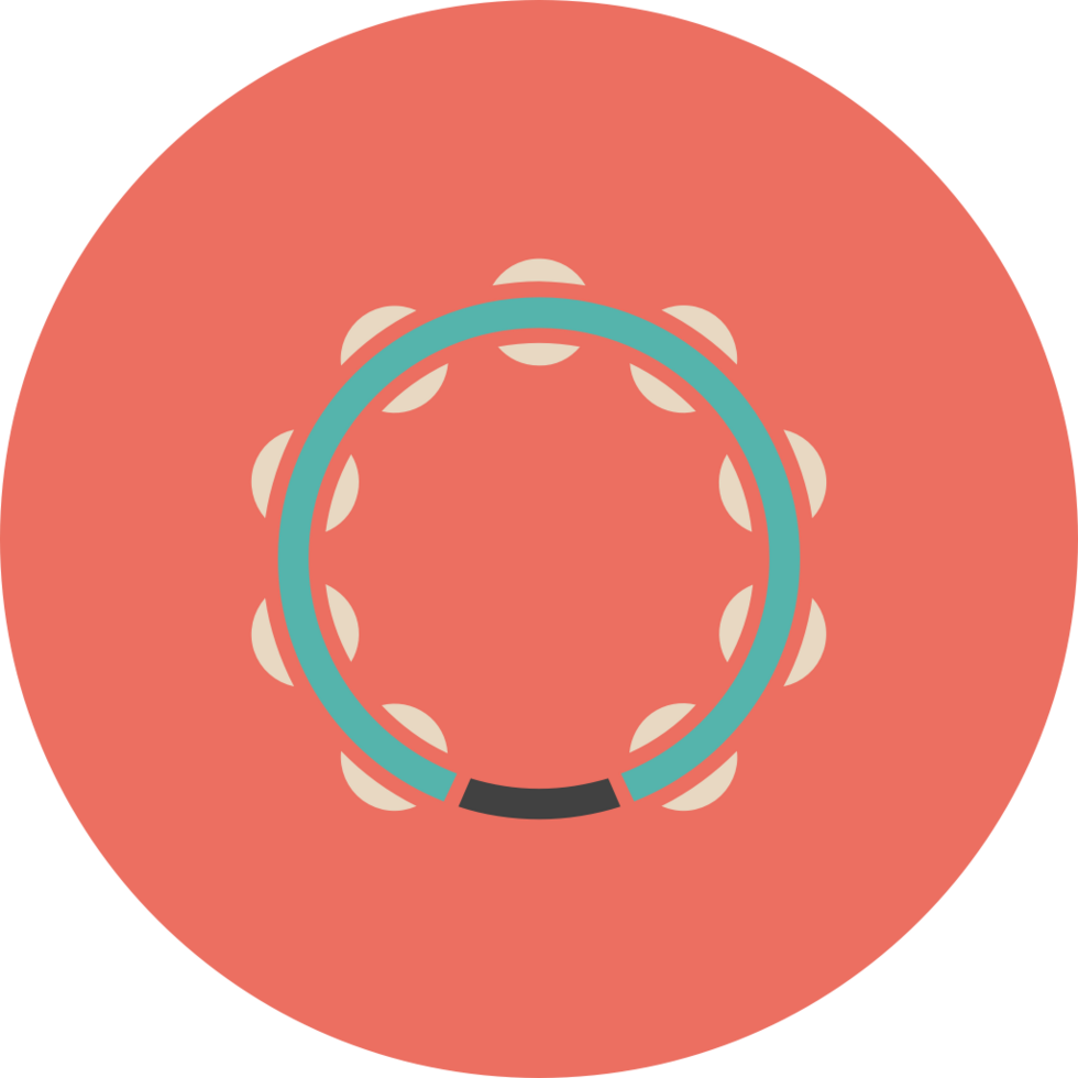 Music flat icon tamborine vector