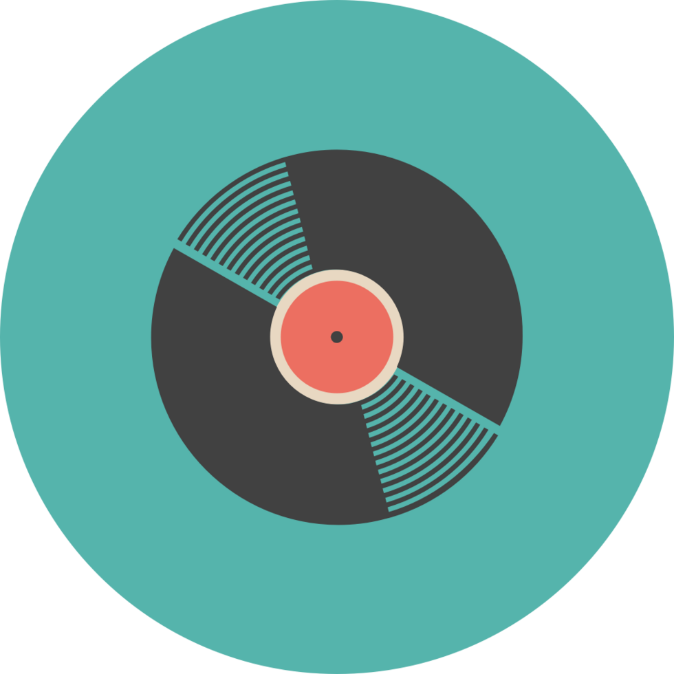 disco de vinilo icono de música plana vector