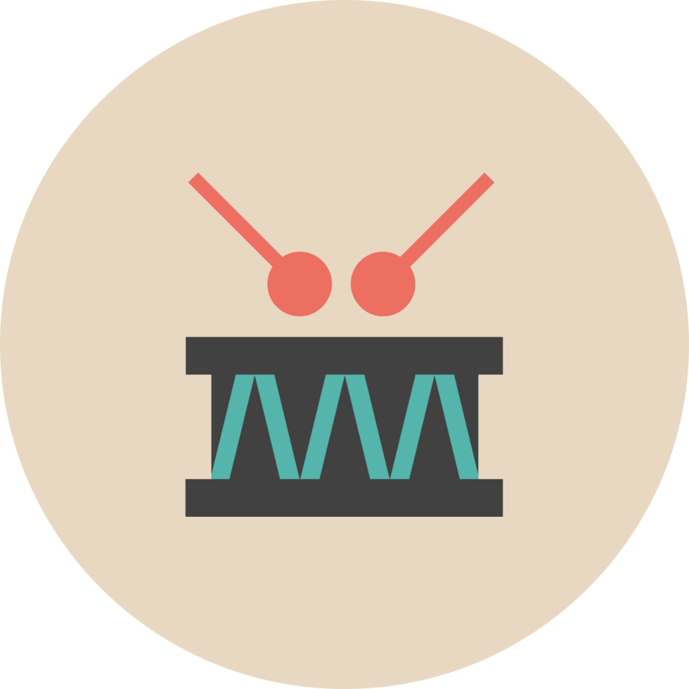 Music flat icon drum vector