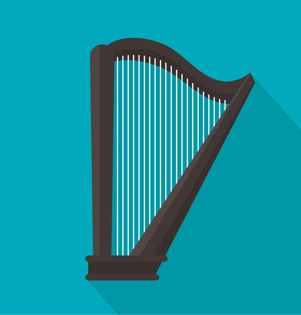 Music instrument harp 36650897 Vector Art at Vecteezy