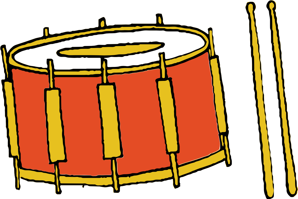 Hand drawn music instrument drum vector