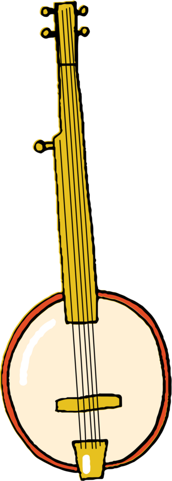 Hand drawn music instrument banjo vector