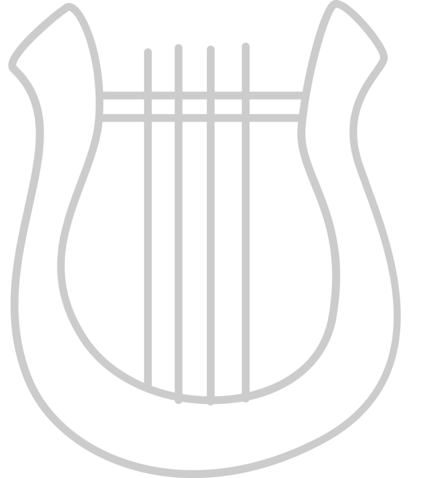 Music instrument outline harp vector