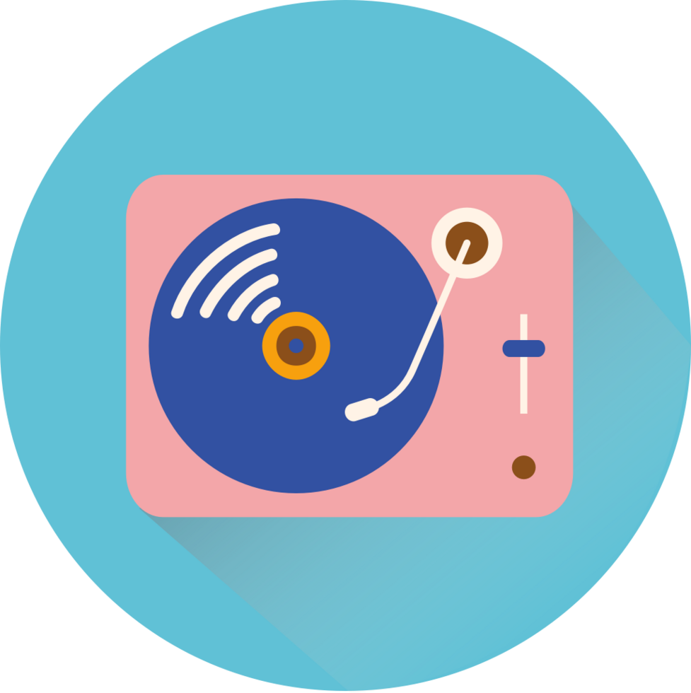 icono de música dj turn table vector