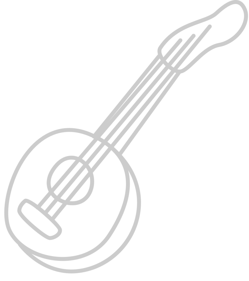 Music instrument outline banjo vector