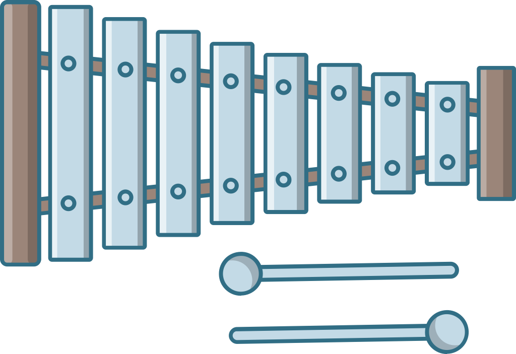 Music instrument line icon xylophone vector