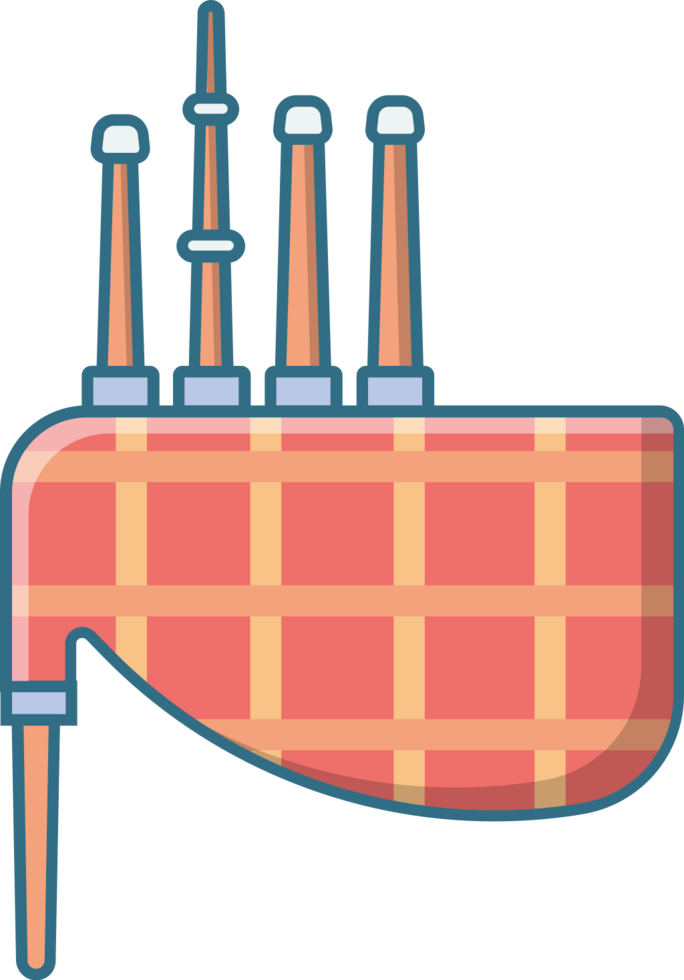 Gaita de icono de línea de instrumento de música vector