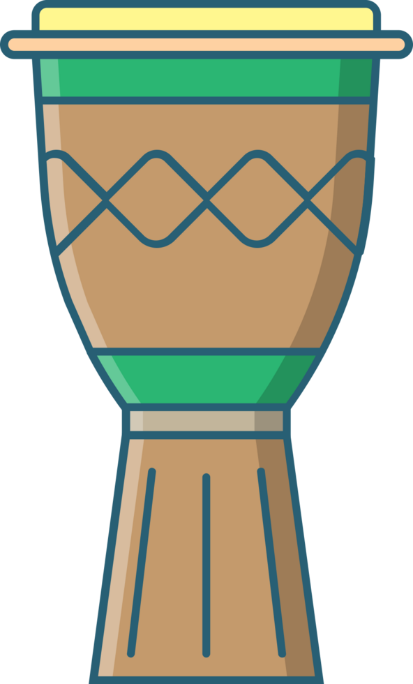 Music instrument line icon djembe vector