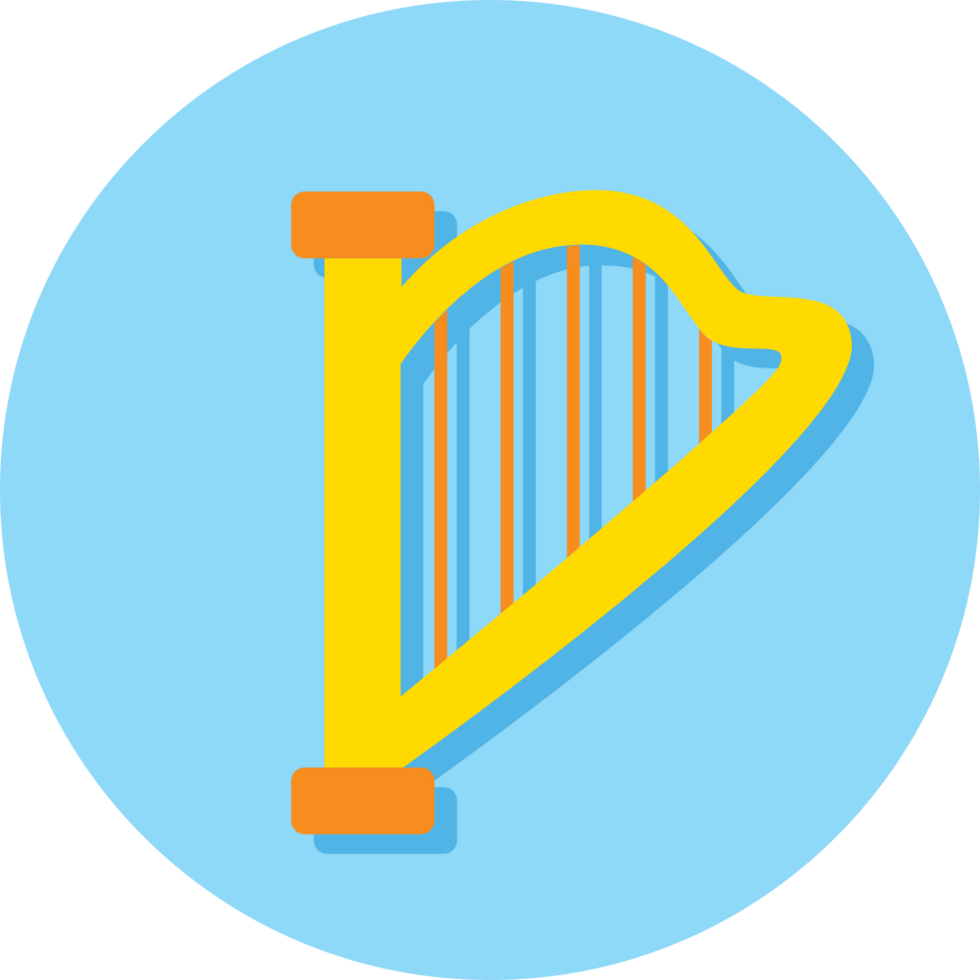 Music instrument icon harp vector
