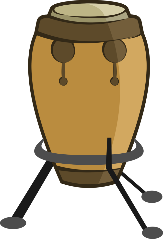 instrumento de percusión conga con soporte vector