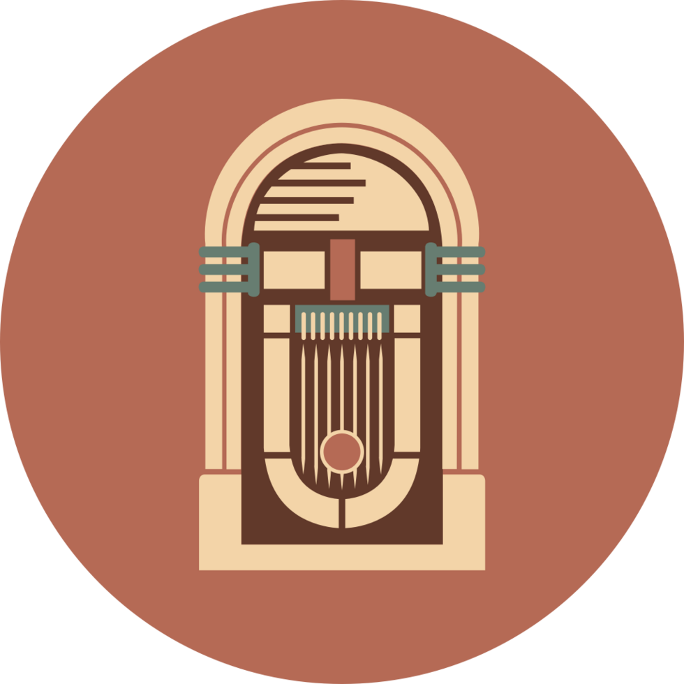 icono de instrumento de música vintage juke box vector