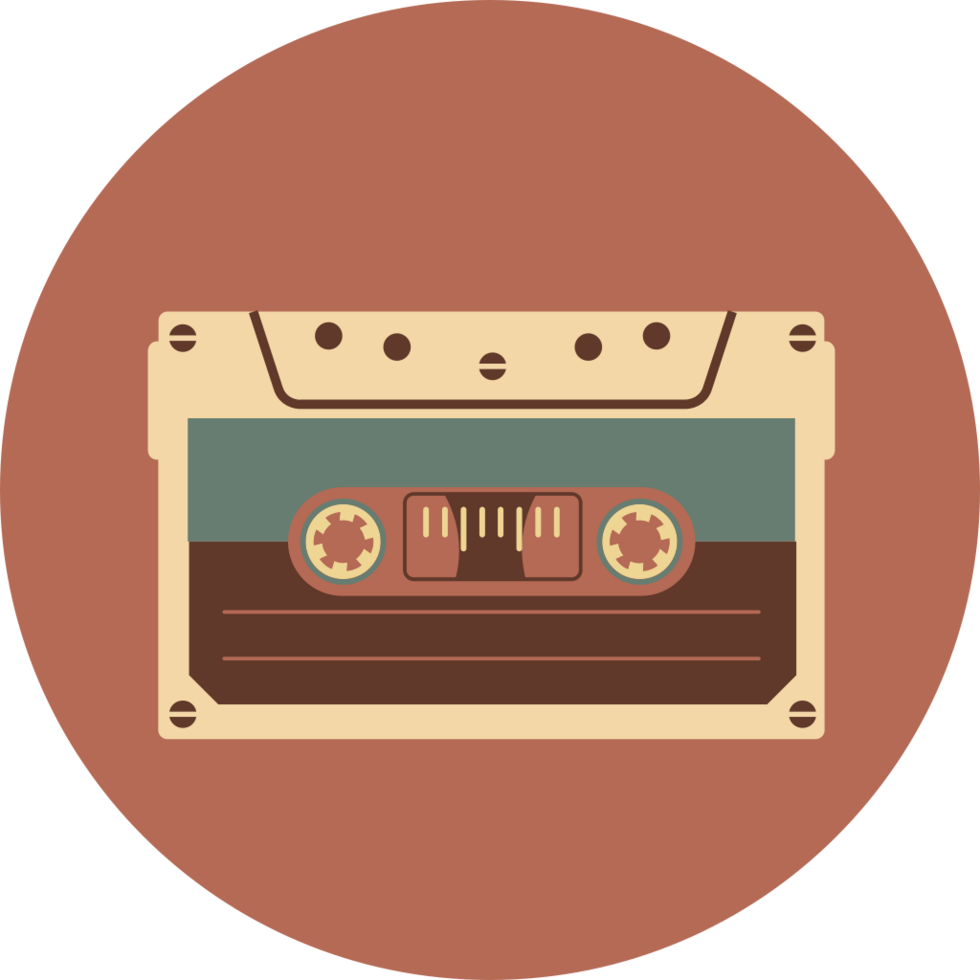 Cassette de icono de instrumento de música vintage vector