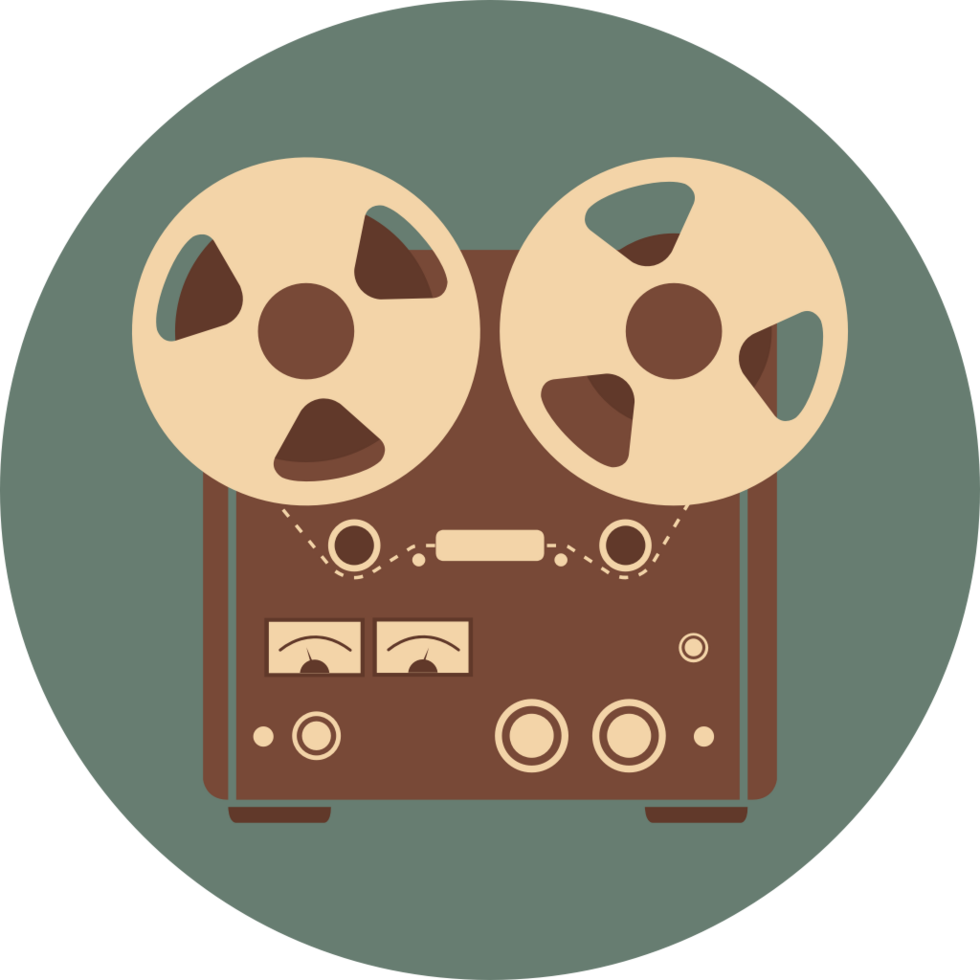 Vintage music instrument icon recording  vector