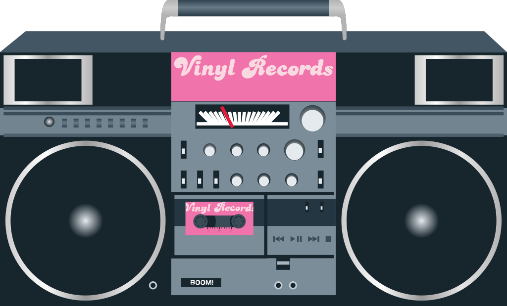 Music equipment retro radio cassette vector