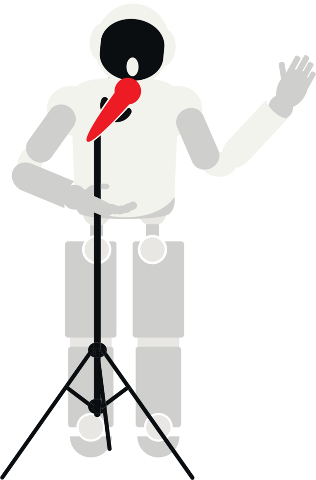 Robot playing music singing vector