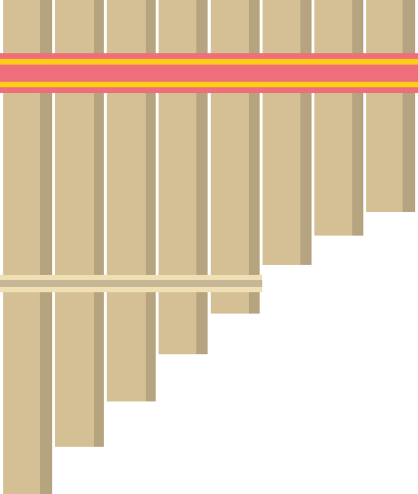 Wind music instrument pan flute vector