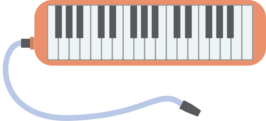 Wind music instrument melodica vector