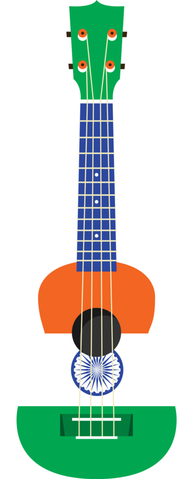 Ukulele flag theme india vector