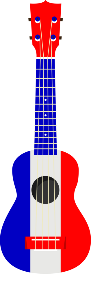 Ukulele flag theme france vector