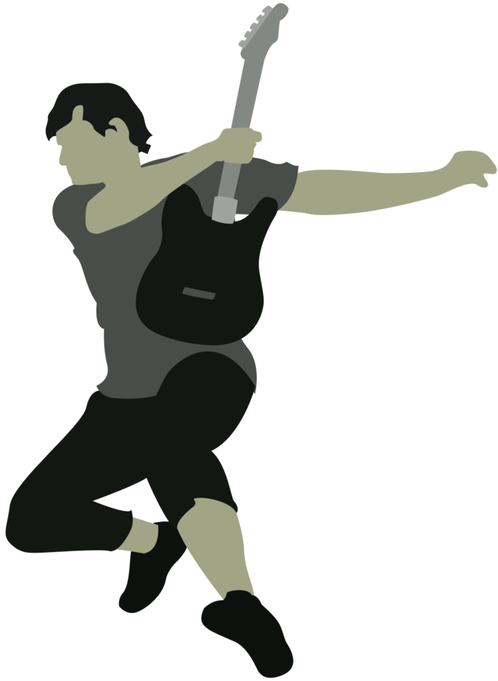 Jumping guitar player vector