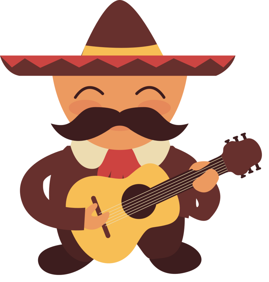 Mariachi player guitar vector
