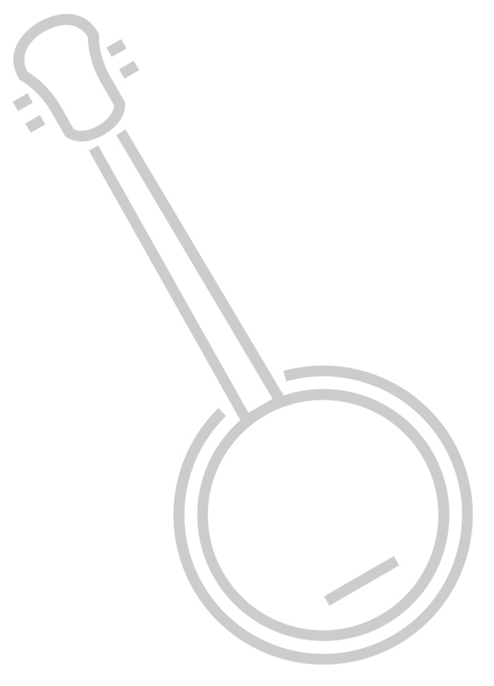 Linear music instrument banjo vector