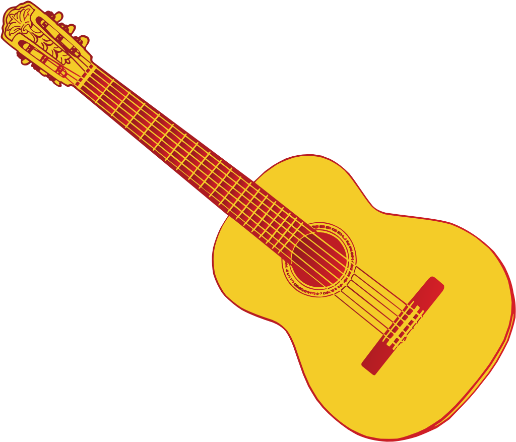 Hand drawn acoustic guitar vector